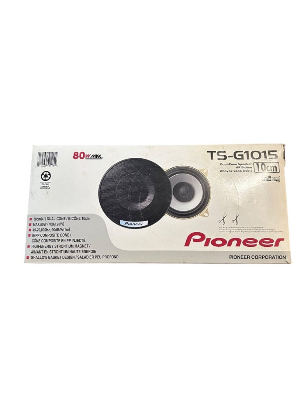 Pioneer Ts-G1015 4 Inch Dual Cone Car Speakers 80W Max 10cm Pair